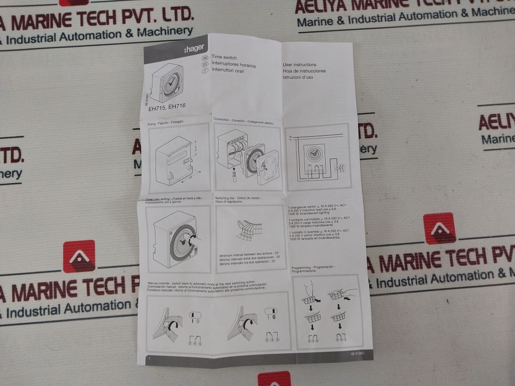 Hager Eh716 Timer Analog 24 Hour 48V Dc