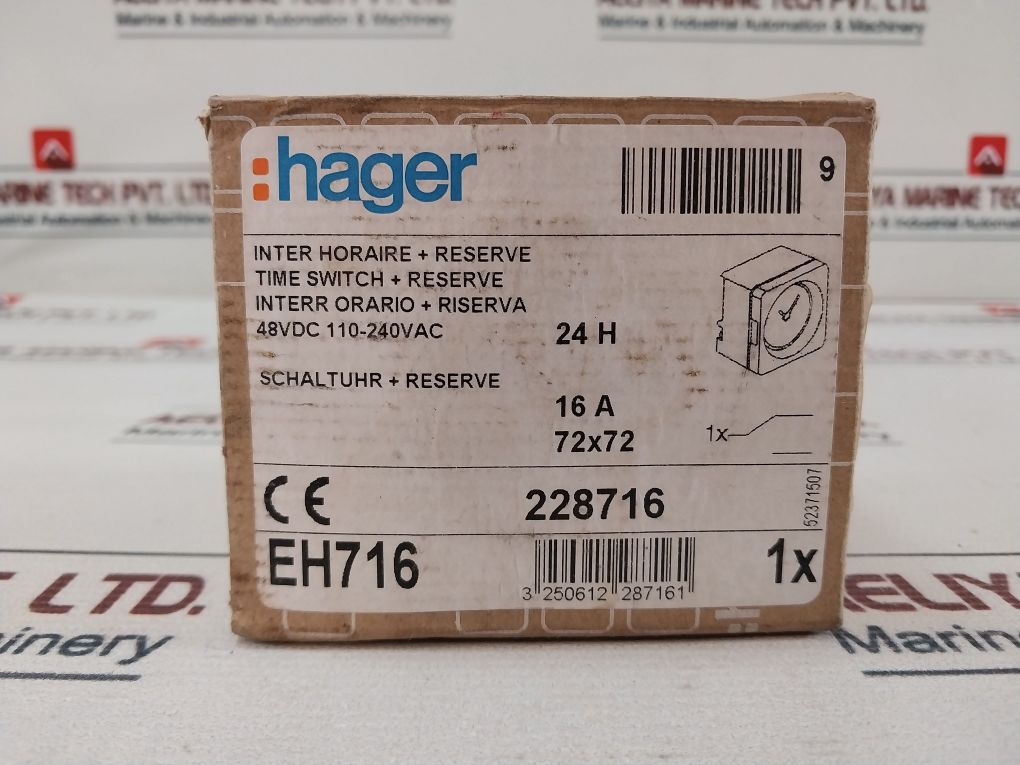 Hager Eh716 Timer Analog 24 Hour 48V Dc