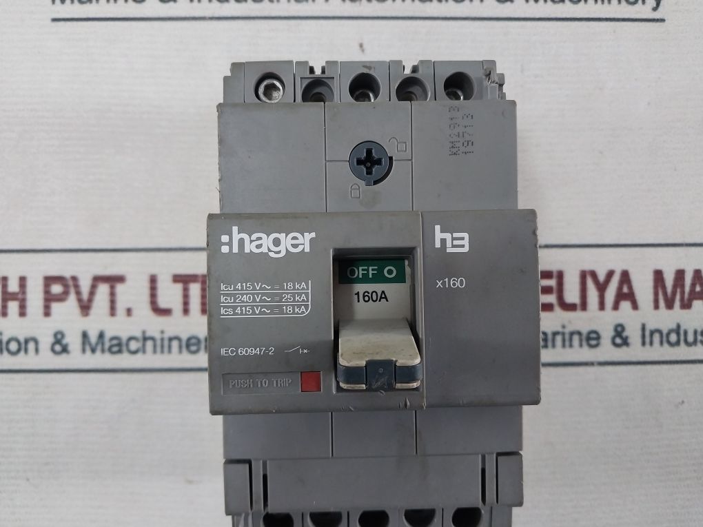 Hager H3 X160 Moulded Case Circuit Breaker 50/60Hz