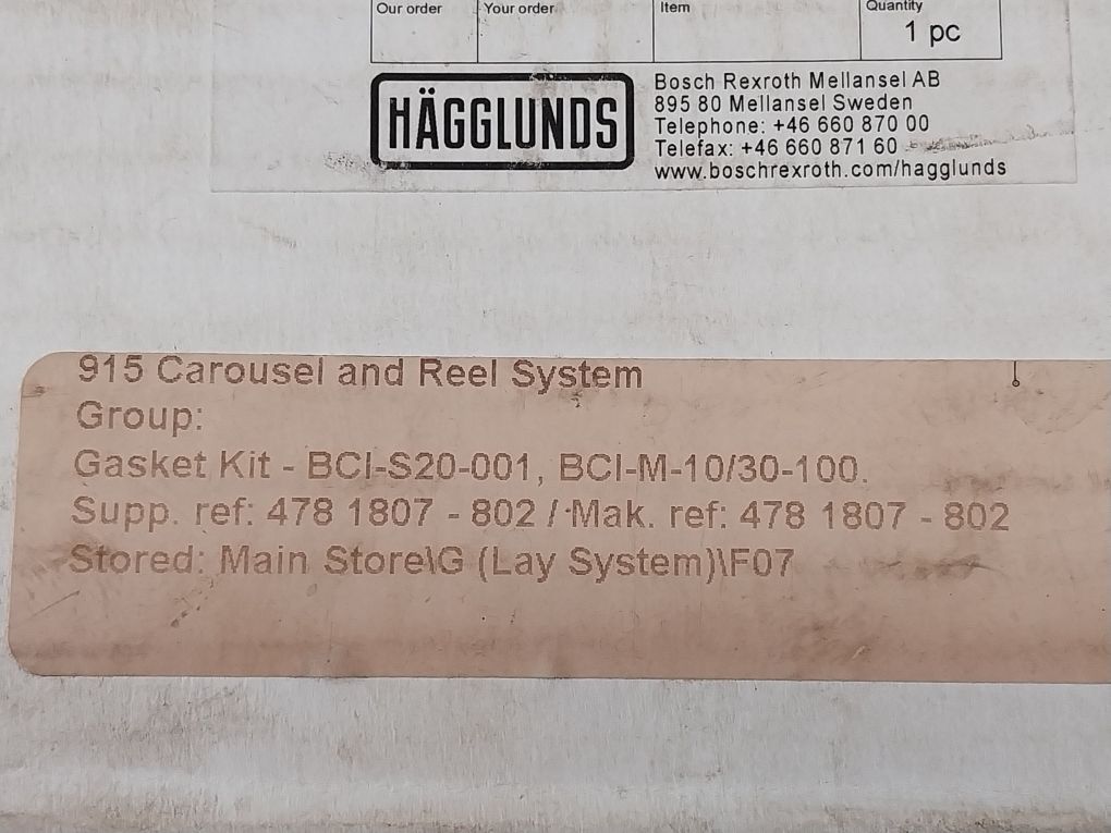 Hagglunds Bci-s-20-001 Bearings 478 1807-802