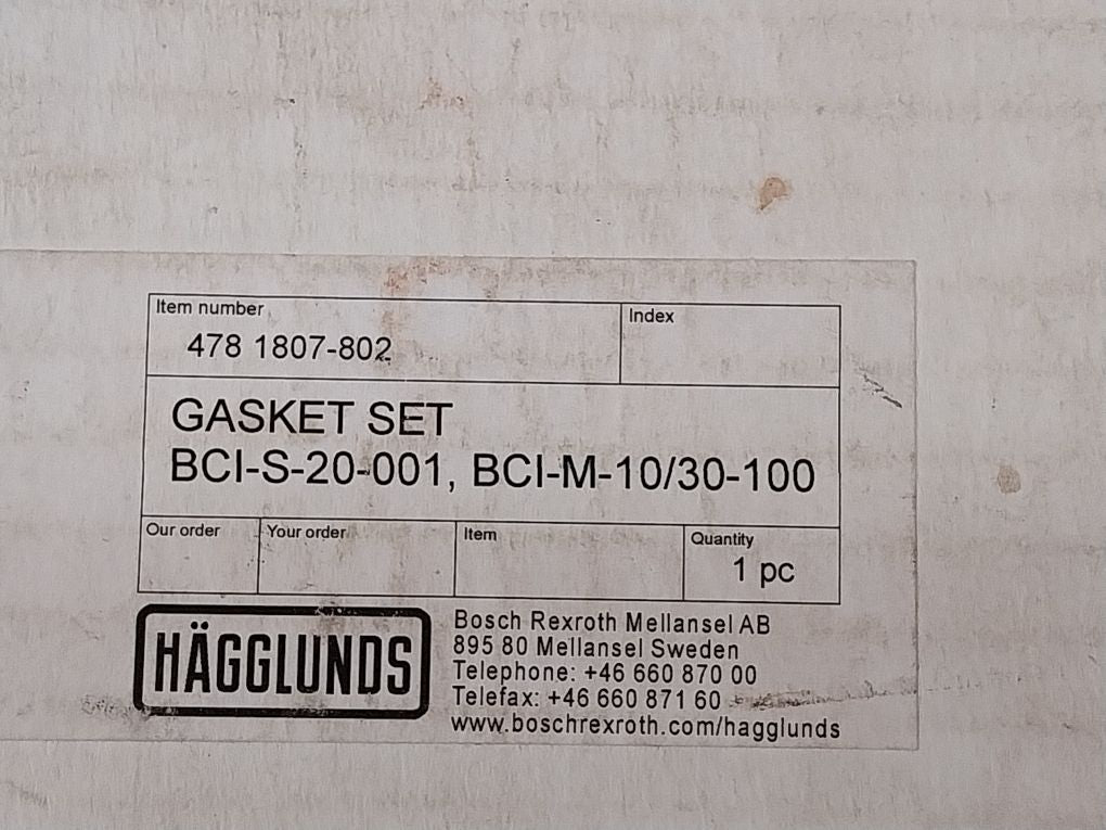 Hagglunds Bci-s-20-001 Bearings 478 1807-802