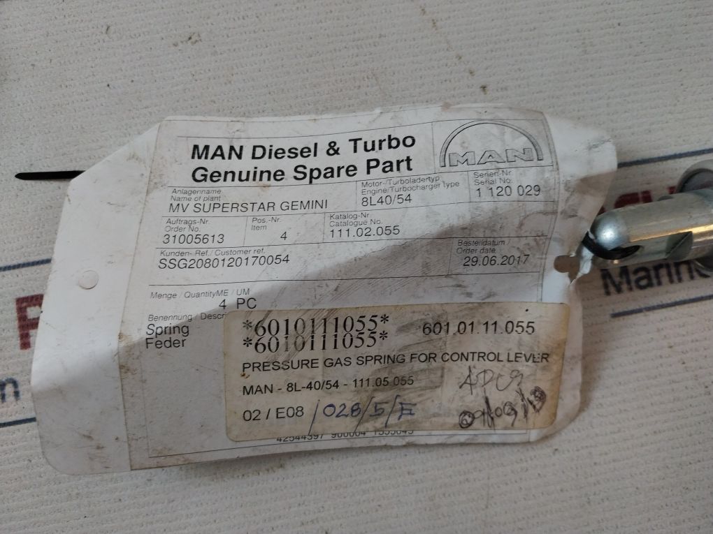 Hahn Gasfedern 1100N Pressure Gas Spring For Control Lever