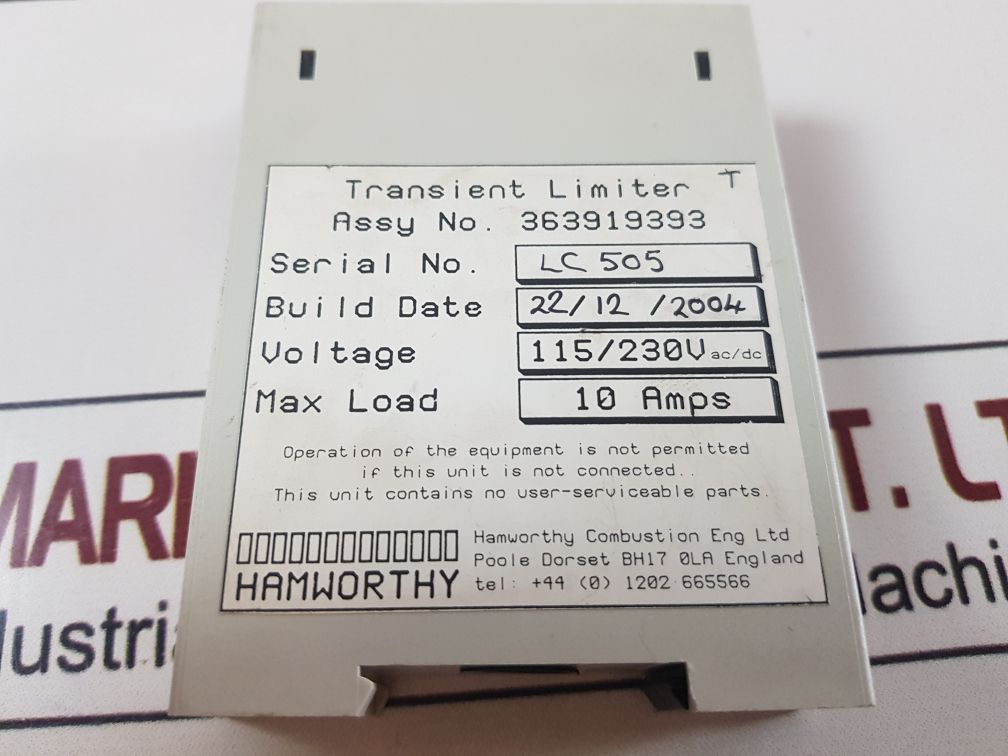 Hamworthy 363919393 Transient Limiter