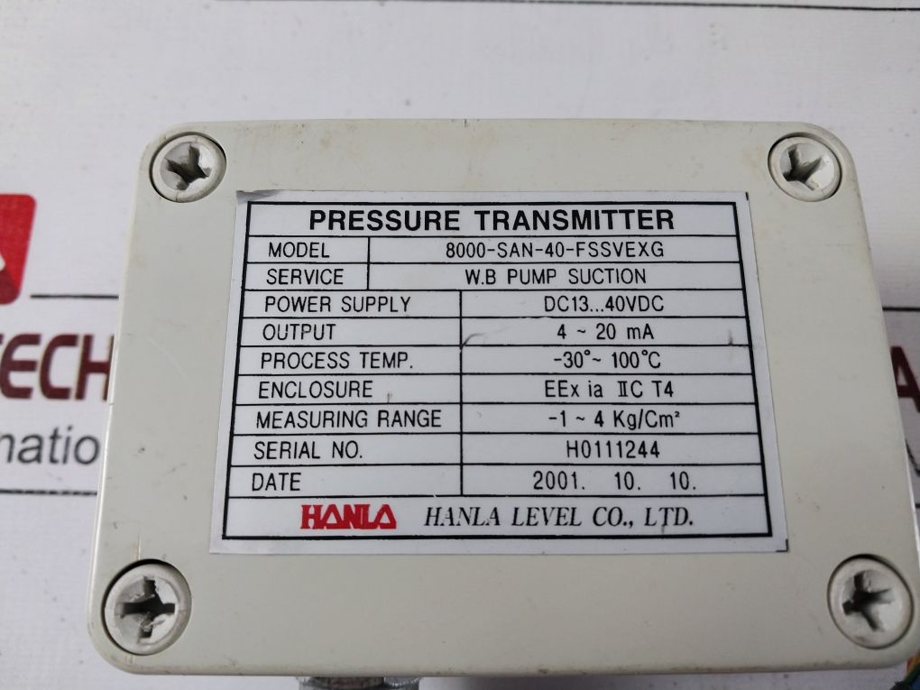 Hanla 8000-san-40-fssvexg Pressure Transmitter