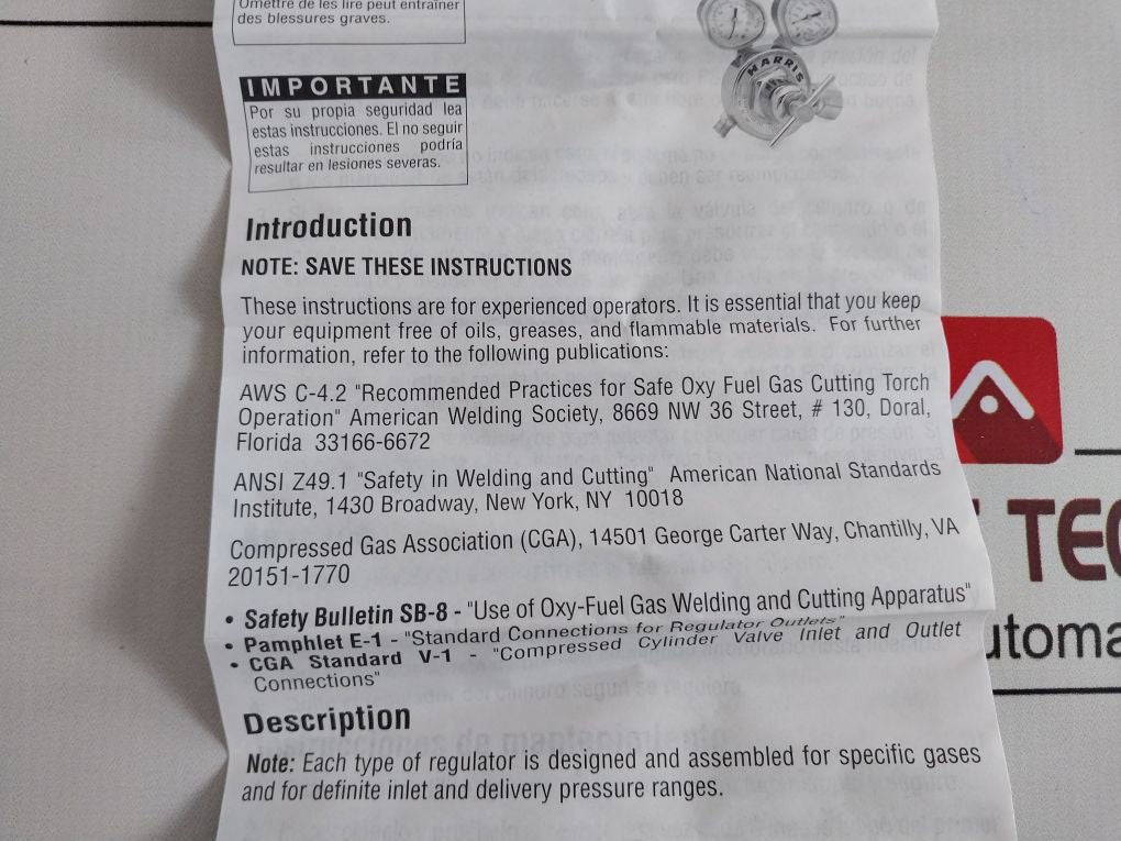 Harris Cga E-4 Pressure Regulators & Flow Meters