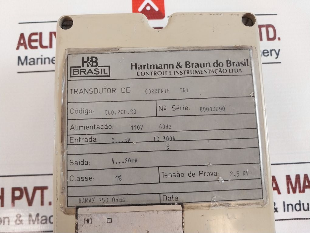 Hartmann & Braun 960.200.20 Tni Current Transducer 110V 60Hz