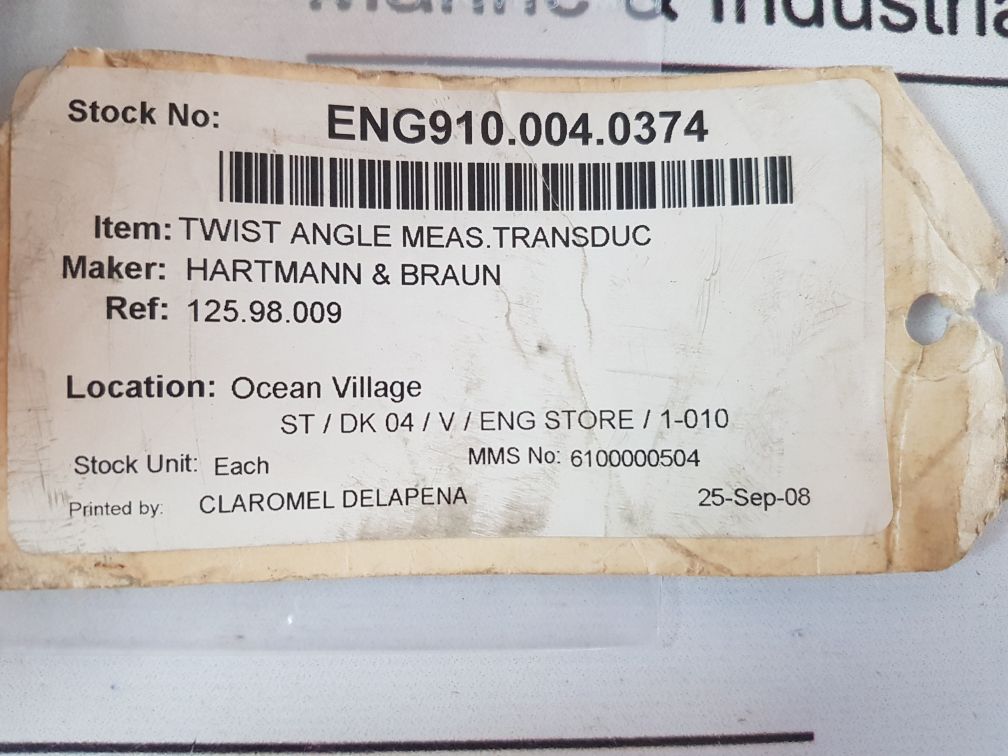 Hartmann & Braun Tgm 4 Cmr Transmitter P 14435-0-6311200360