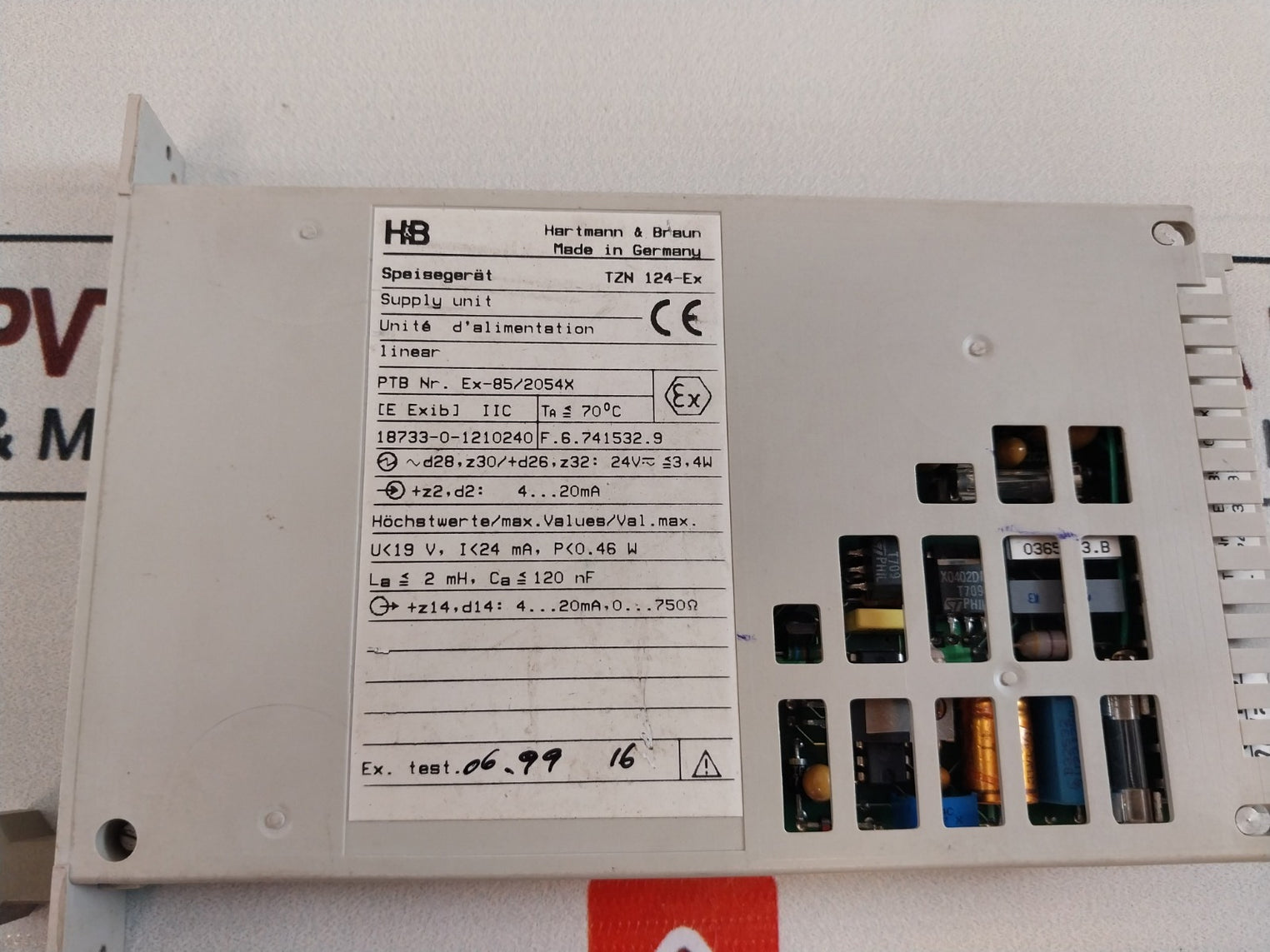 Hartmann & Braun Tzn 124-ex Power Supply Unit 24V 3.4W