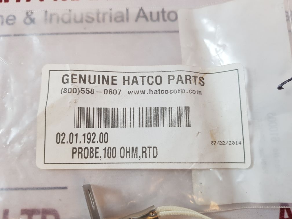 Hatco 02.01.192.00 Probe 100 Ohm, Rtd
