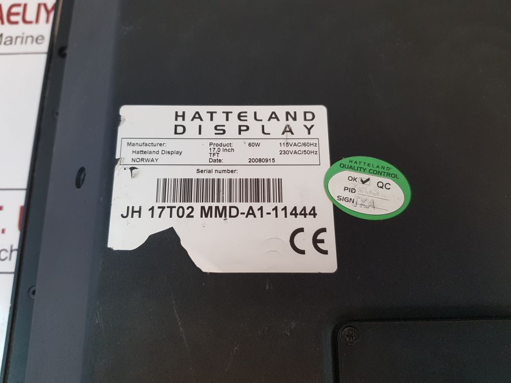 Hatteland Jh 17T02 Mmd-a1-11444 Display 17,0 Inch 115-230Vac (Not Working)