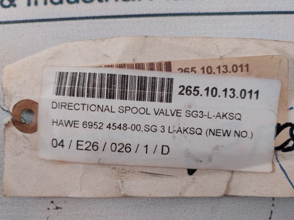 Hawe Hydraulik Sg 3 L-aksq Directional Spool Valve