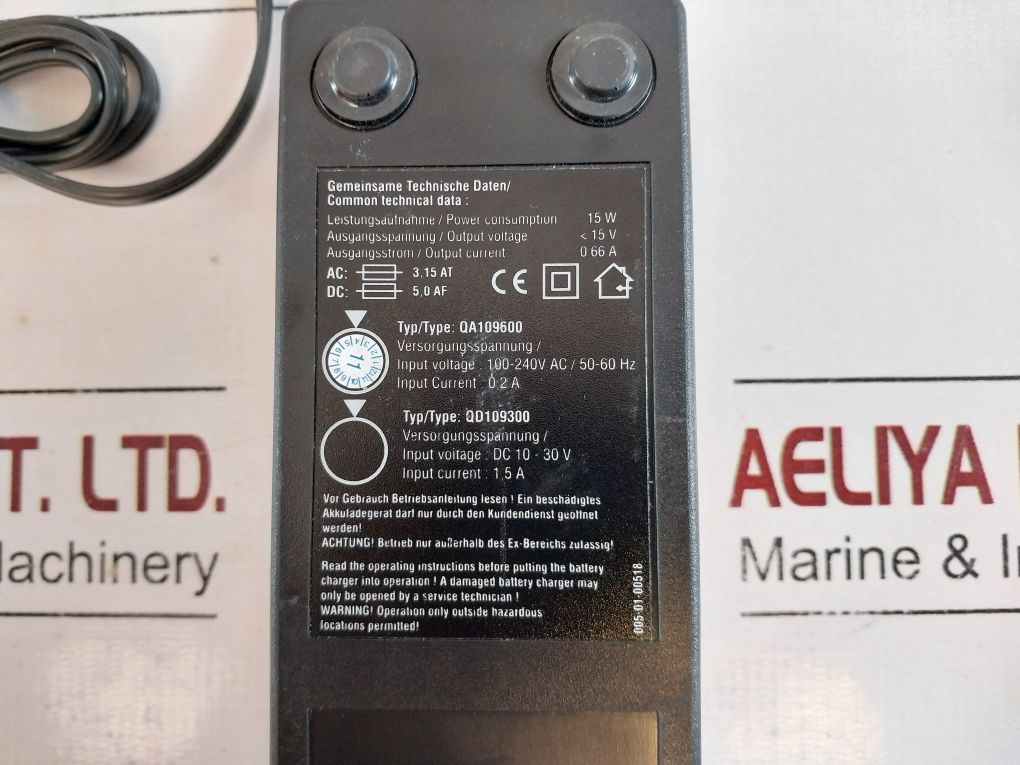 Hbc Radiomatic Qa109600 Battery Charger 100-240V Ac 50-60 Hz