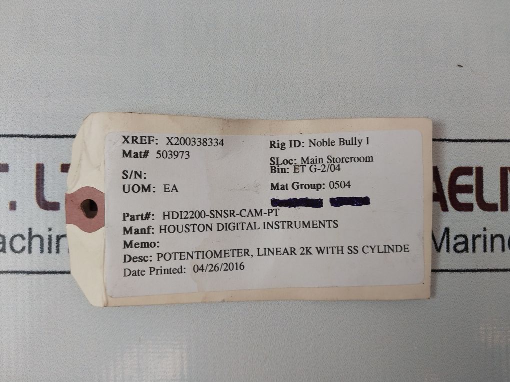 Hdi2200-snsr-cam-pt Potentiometer Linear 2K With Ss Cylinder