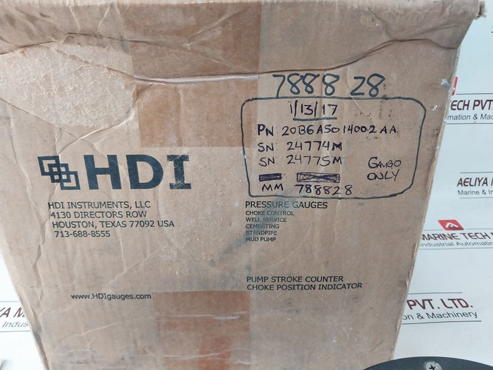 Hdi 20B6A50104002Aaa Pressure Gauges 2000B Series