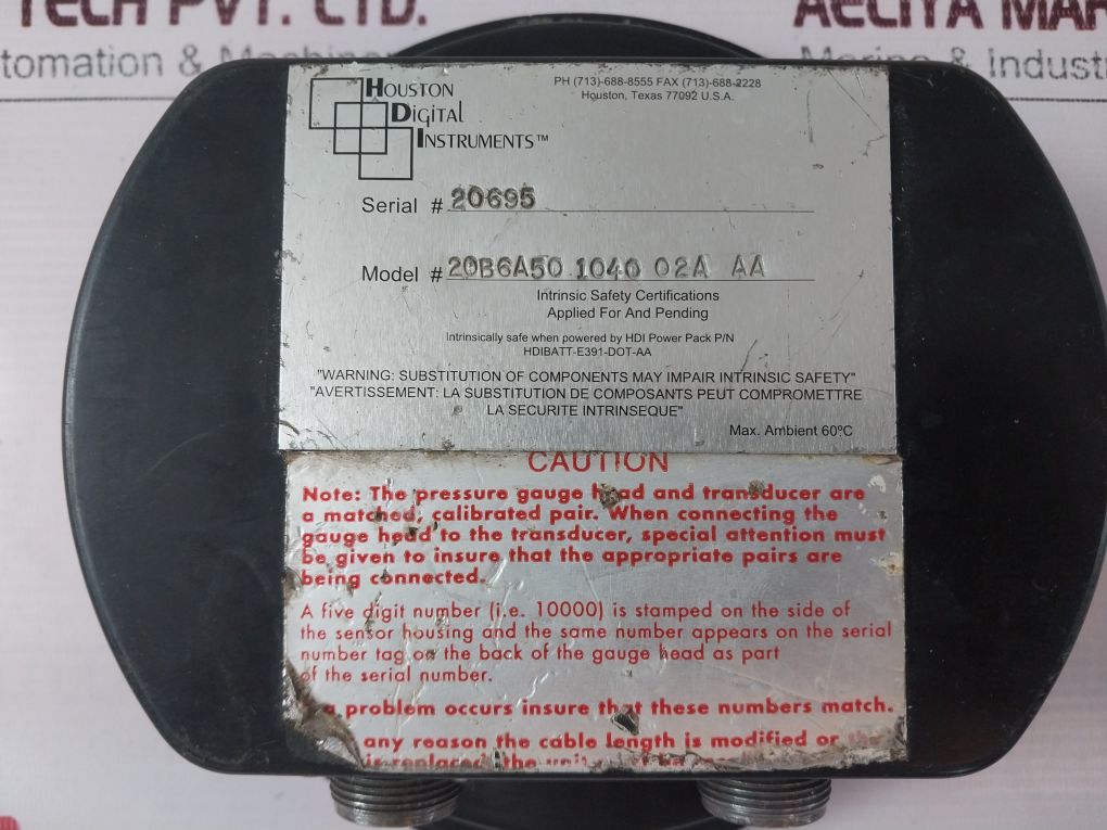 Hdi 20B6A50 1040 02A Aa Pressure Gauge System 60°C