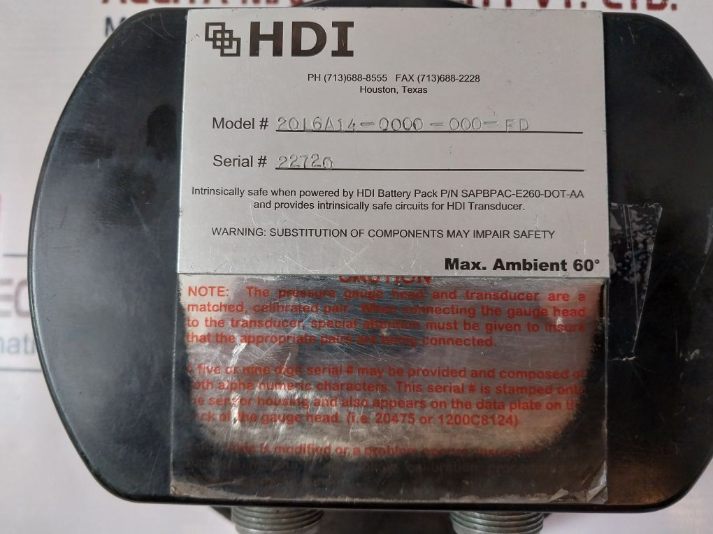 Hdi 20L6A14-0000-000-fd 0-10 Kpsi