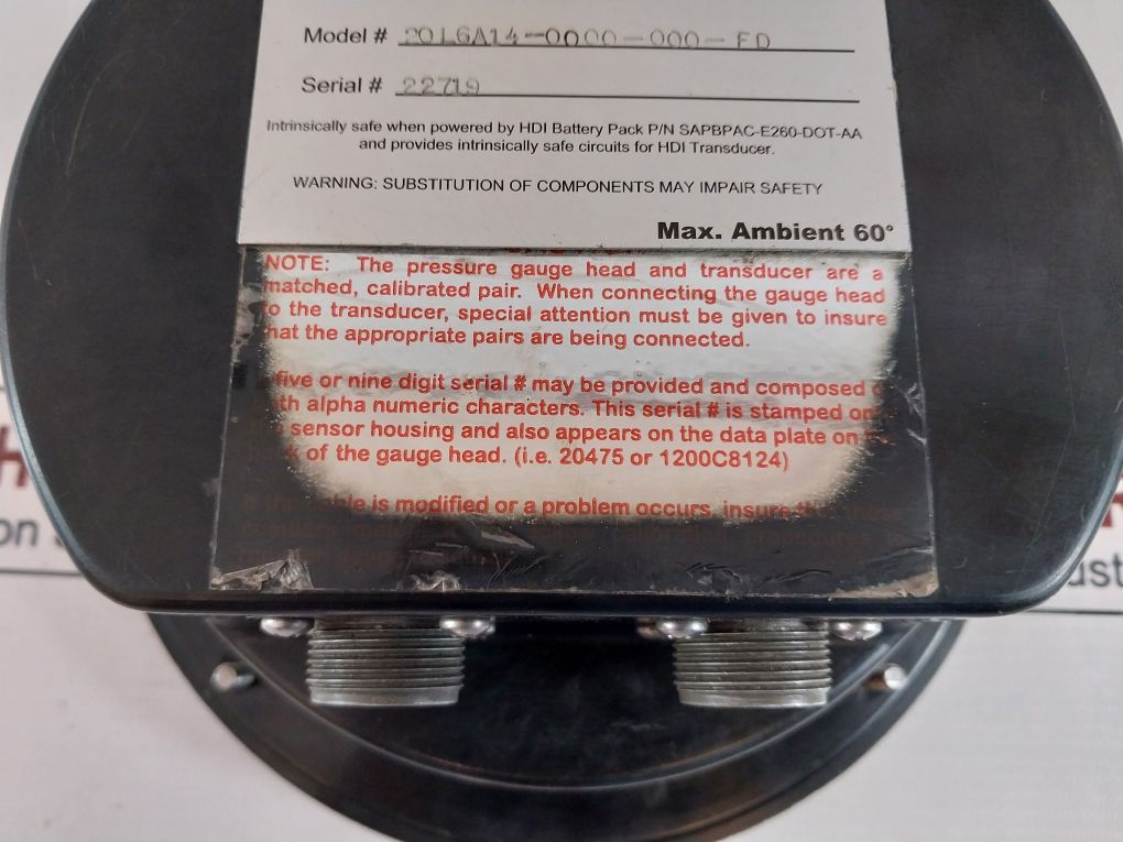 Hdi 20L6A14-0000-000-fd Pressure Gauge 