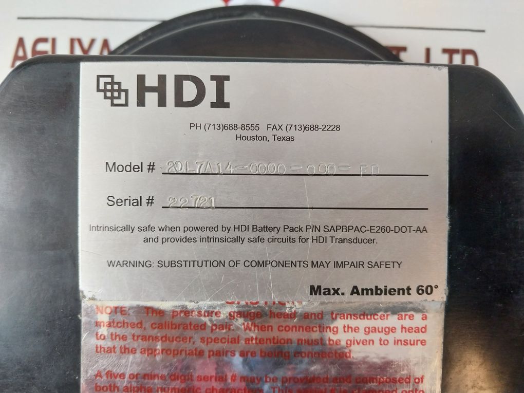 Hdi 20L7A14-0000-000-fd Pressure Gauge Pump Stroke Counter 0-16 Kpsi