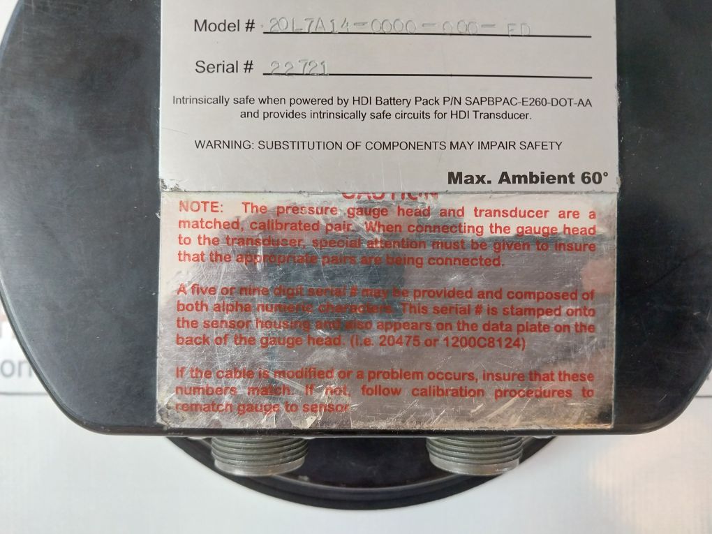 Hdi 20L7A14-0000-000-fd Pressure Gauge Pump Stroke Counter 0-16 Kpsi