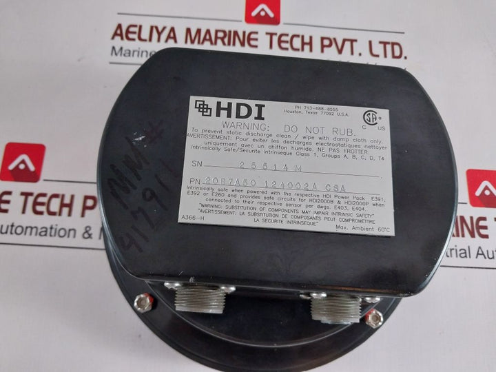 Hdi 20B7A50 124002A Csa Pressure Gauge