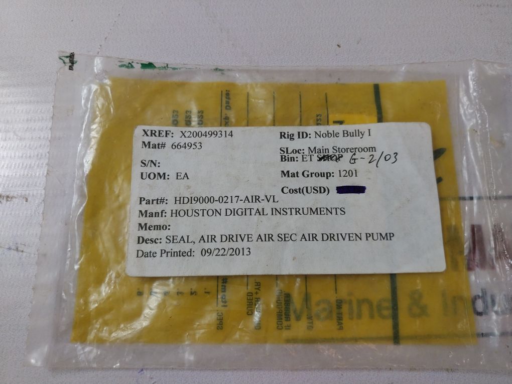 Hdi Hdi9000-0217-air-vl Seal Ring Air Driven Pump Kit 80037708