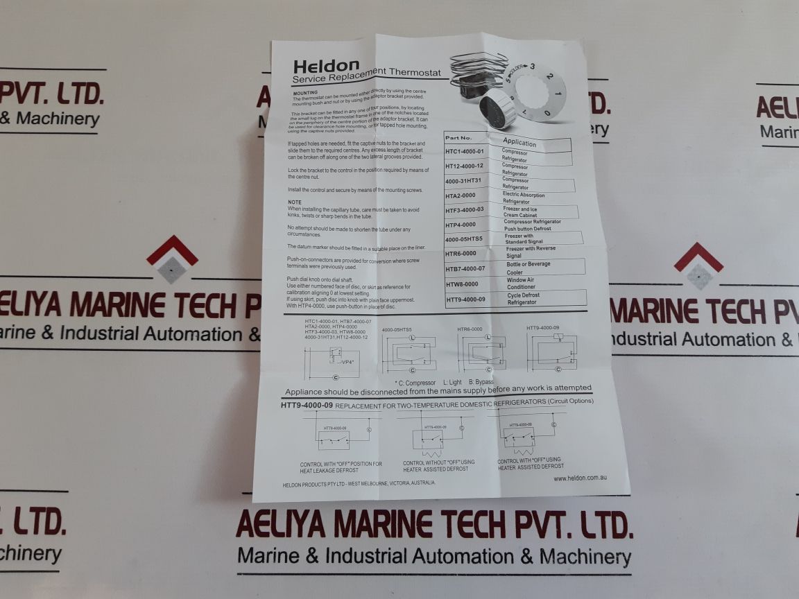 Heldon Pos.304 Fridge Thermostat