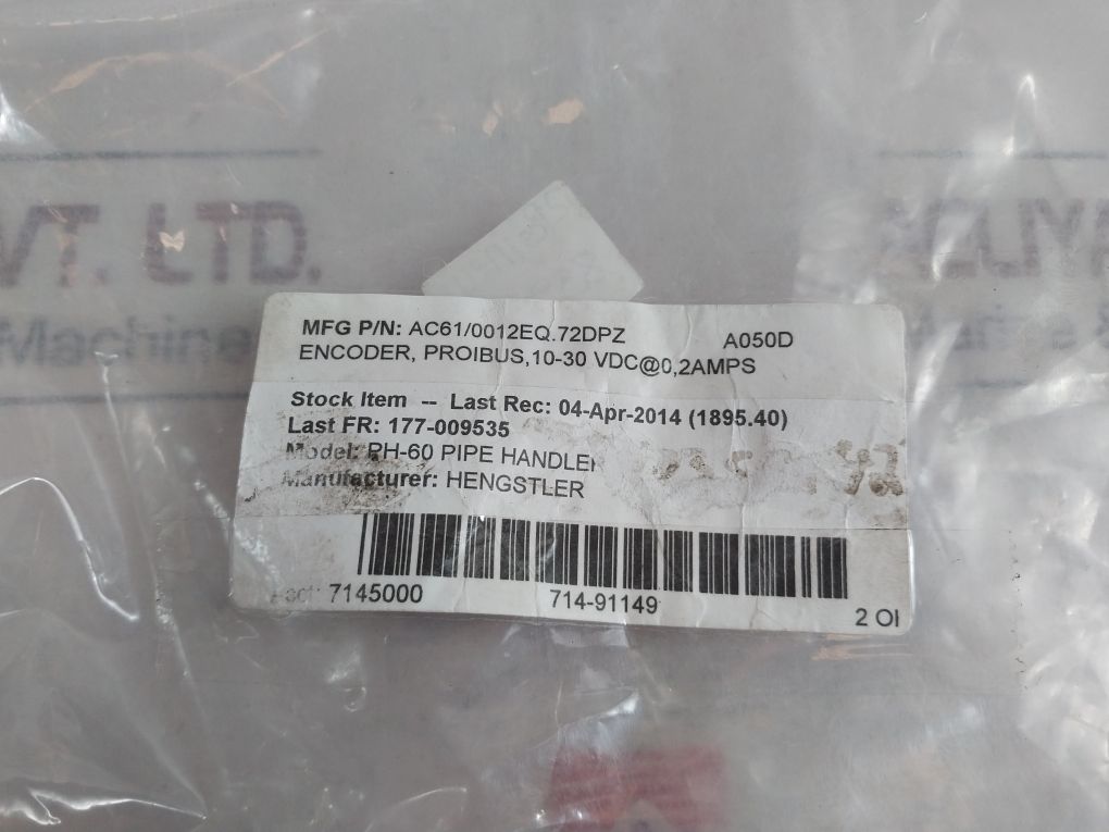 Hengstler Ac61/0012Eq.72Dpz Encoder