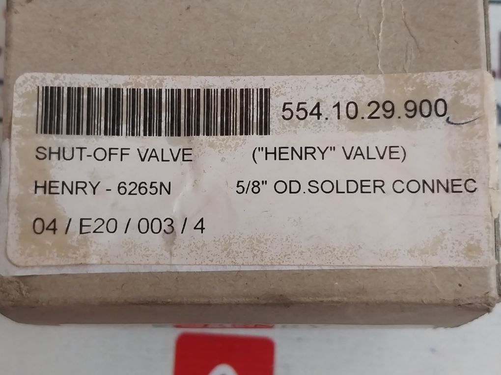 Henry 6265N Shut-off Valve Type Iii