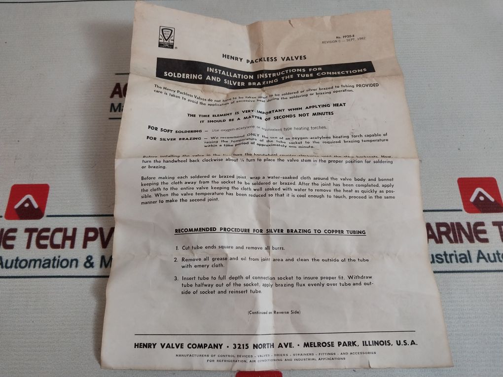 Henry 6265S Packless Valve Iii