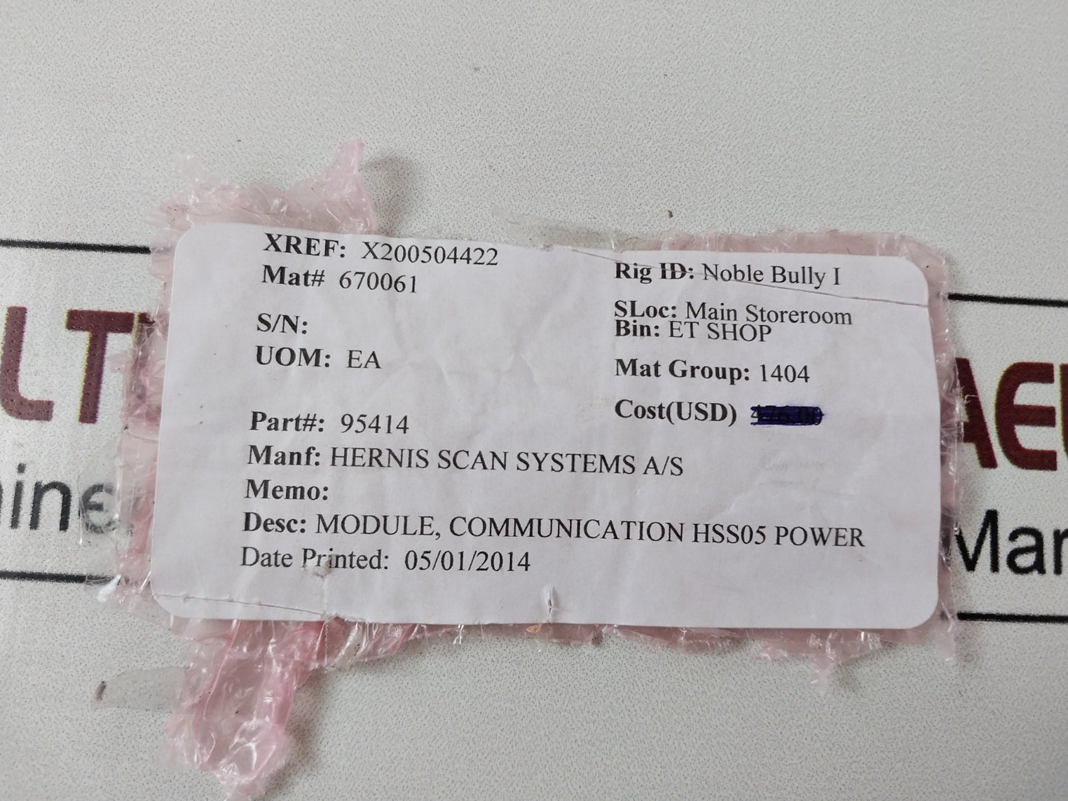 Hernis Hss05 Rev. K Power Module Card Hs050D