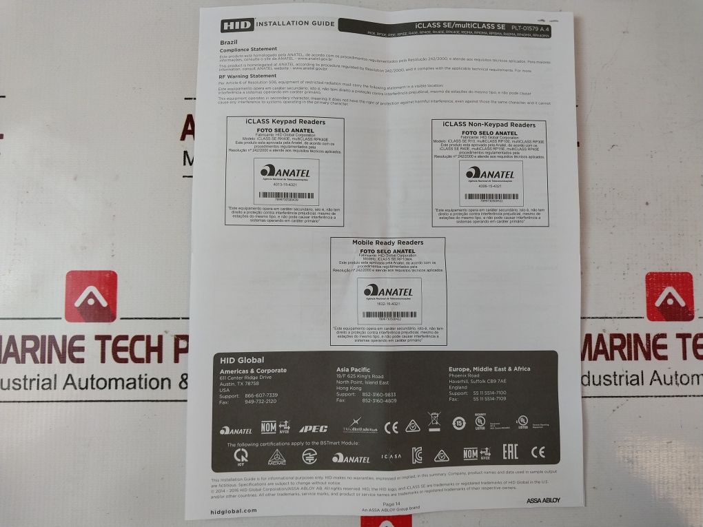 Hid Global 900Ntnnek00000 Se R10 Mini Mullion Reader 