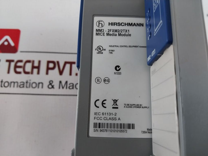 Hirschmann Ms20,Mm3-2Fxm2/2Tx1,Mm2-4Tx1 Mice Media Module