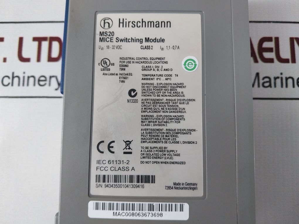 Hirschmann Ms20 Mice Switching Module Ms20-0800Saaehh04.0.01