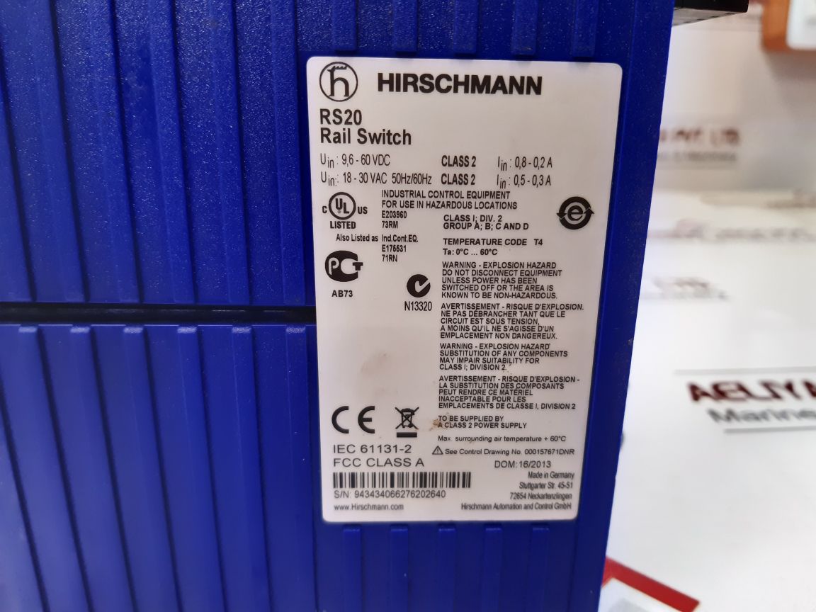 Hirschmann Rs20 Rail Switch Rs20-0400M4M4Sdaehh07.1.05