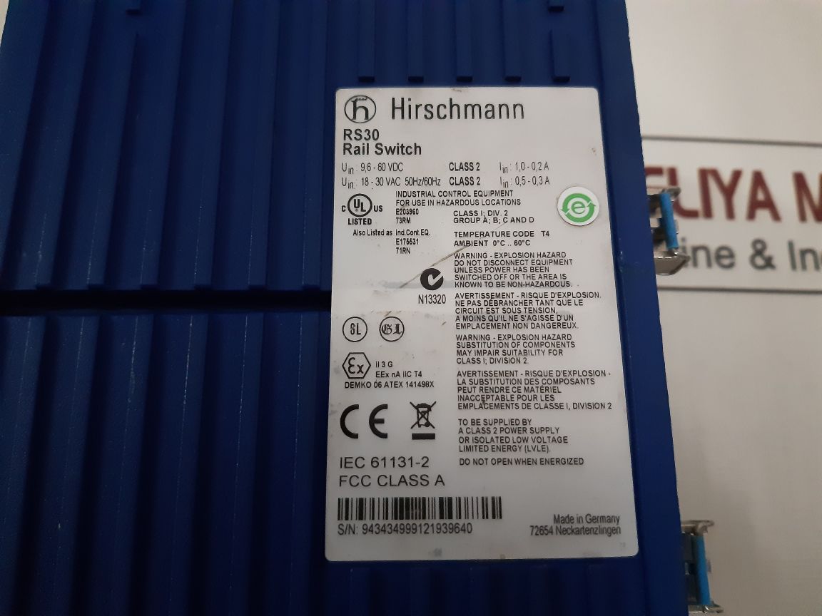 Hirschmann Rs30 Rail Switch 0802O6O6Sdbehh04.2.02