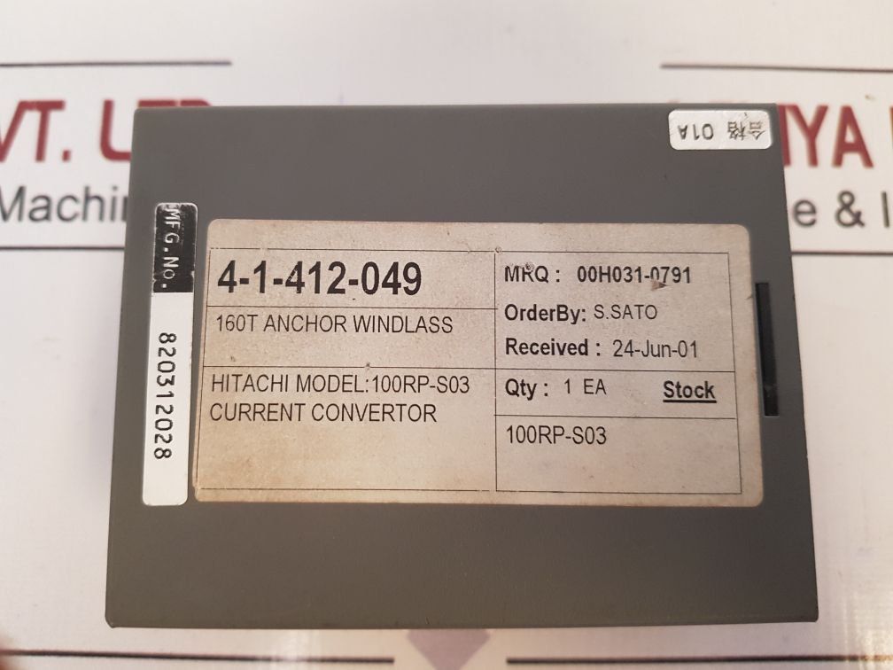 Hitachi 100Pr Potentio Converter 100Rp-s03 Dc 24V