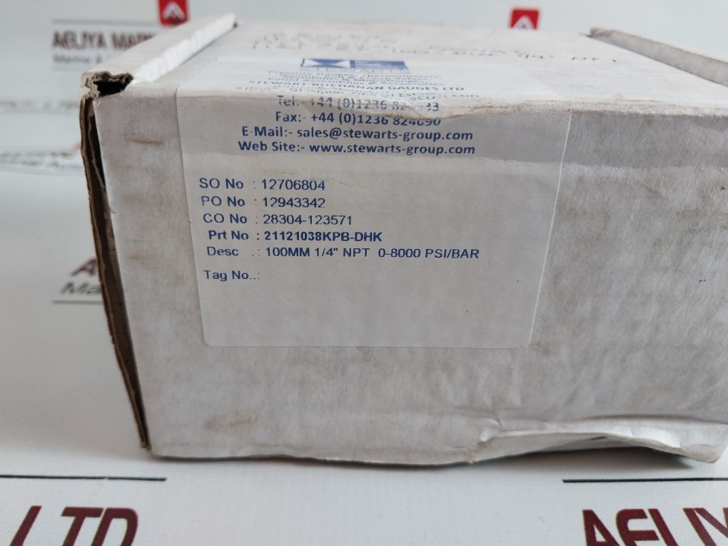 Hitec Products/Stewart 316 S.S. Tube Pressure Gauge 0-8000 Psi