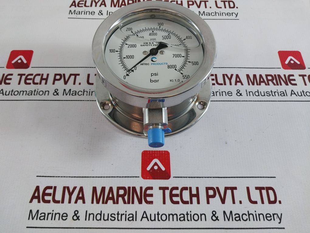 Hitec Products/Stewart 316 S.S. Tube Pressure Gauge 0-8000 Psi