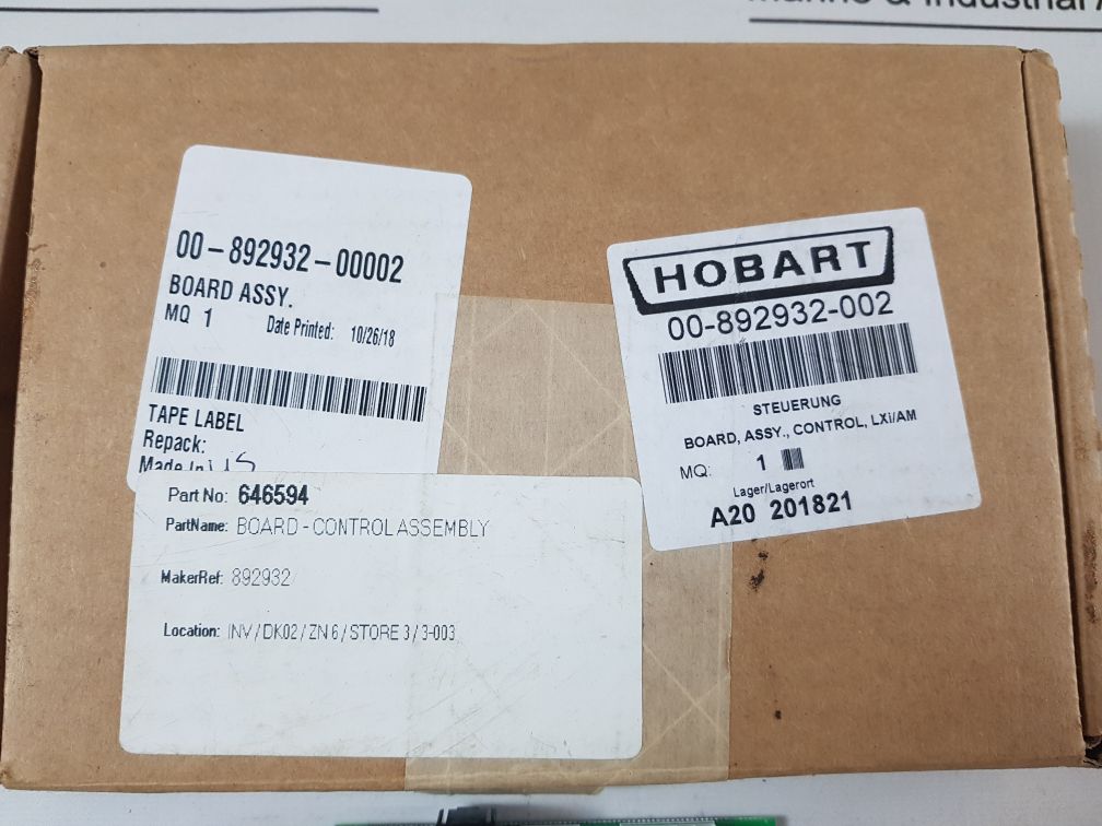 Hobart 00 892932 00002 Control Board Lxi/Am