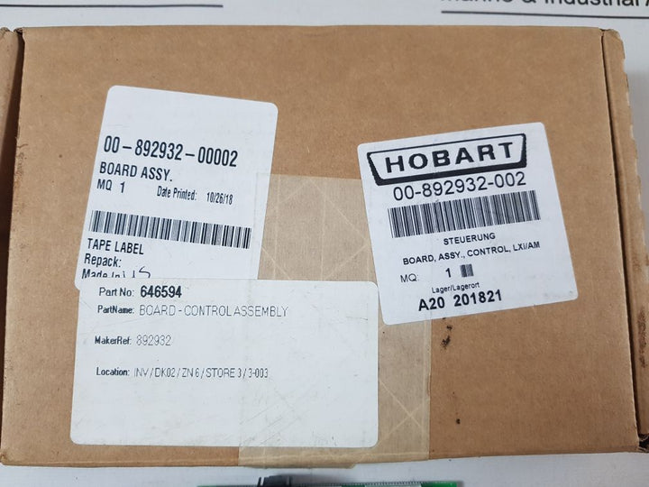 Hobart 00 892932 00002 Control Board Lxi/Am