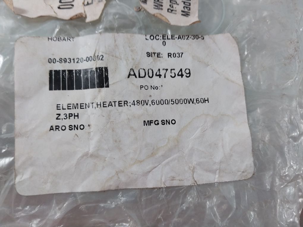 Hobart 00-893120-00002 Heter Element