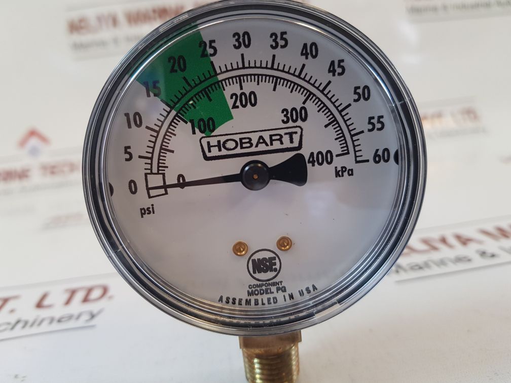 Hobart 00-918460 water pressure gauge 0 to 60 psi 0 to 400 kpa