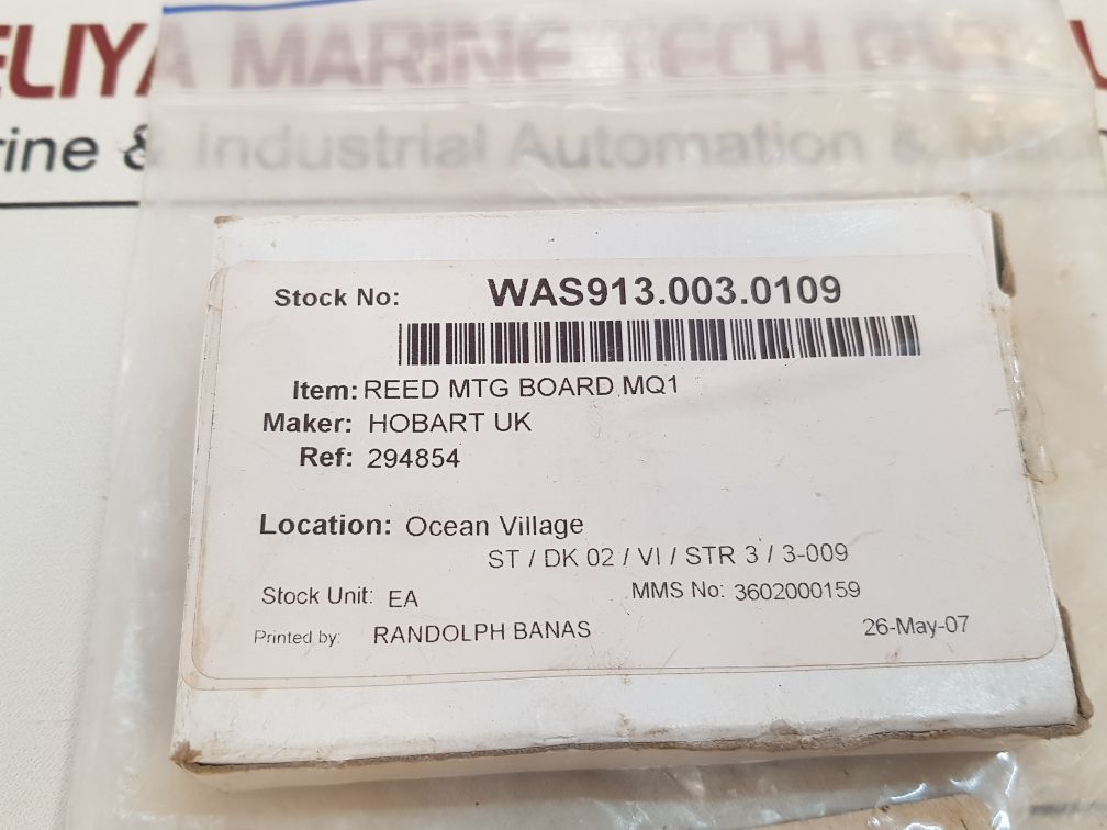 Hobart 278073 Reed Mtg Board Mq1