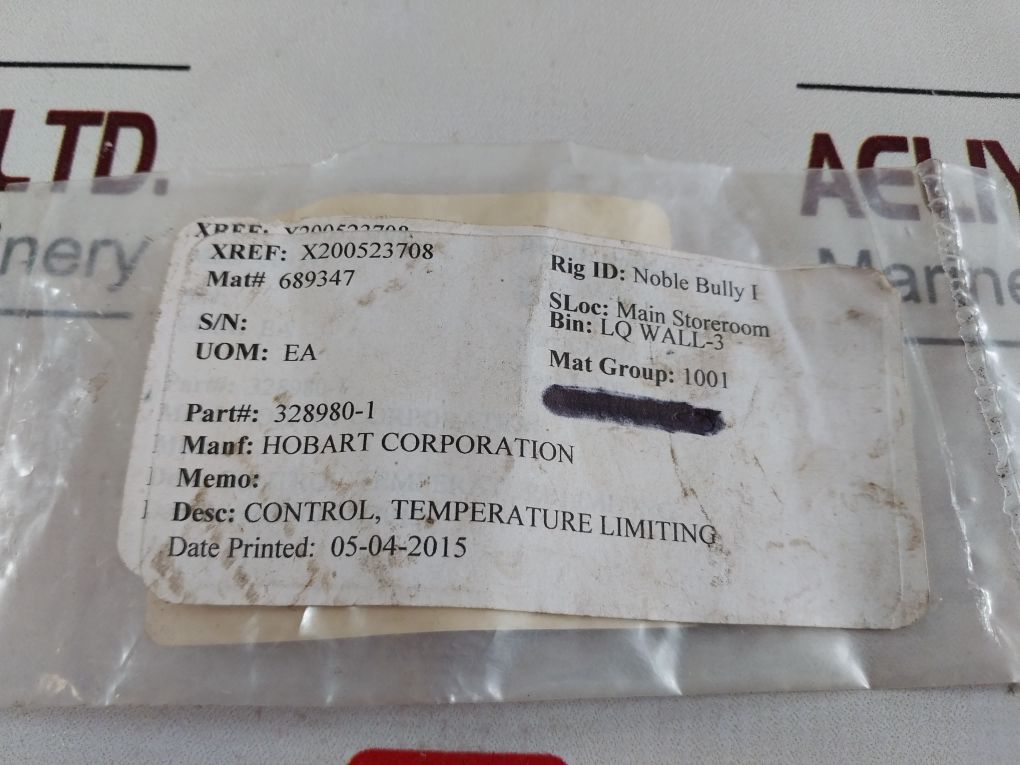 Hobart 328980-1 Limiting Temperature Control 00-328980-00001