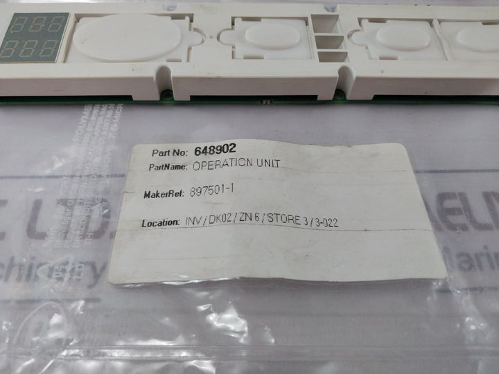Hobart 897501-1 Operation Unit Printed Circuit Board 648902