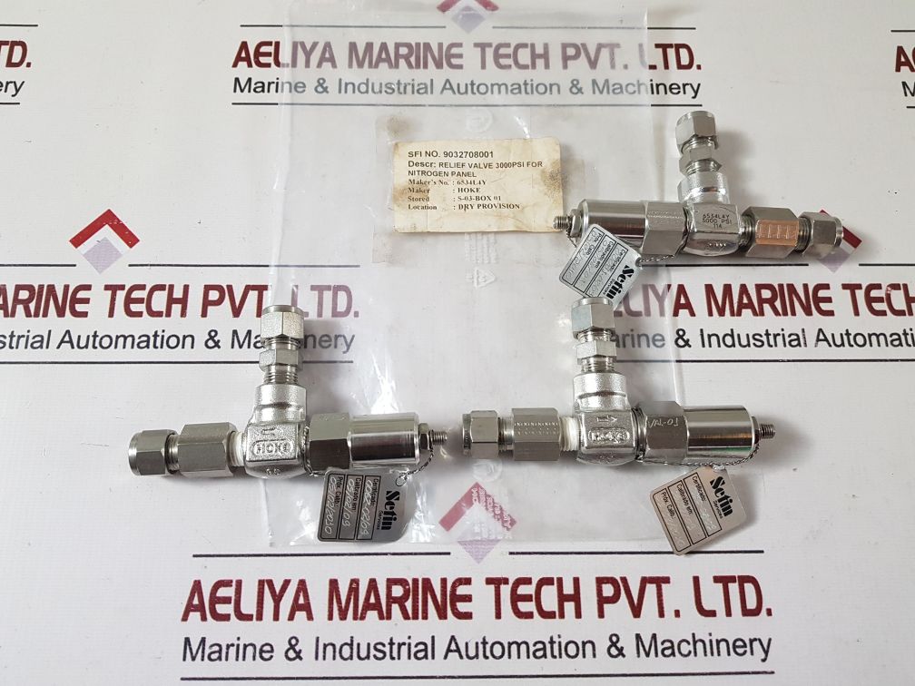Hoke 6534L4Y Relief Valve 3000Psi For Nitrogen Panel
