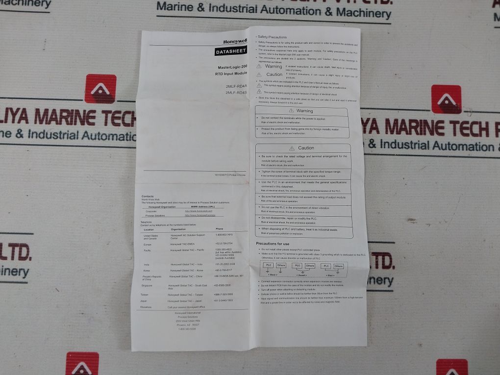 Honeywell 2Mlf-rd4A Temperature Input Module