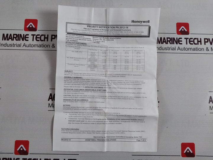 Honeywell 2Mlr-dbst Programmable Logic Controller