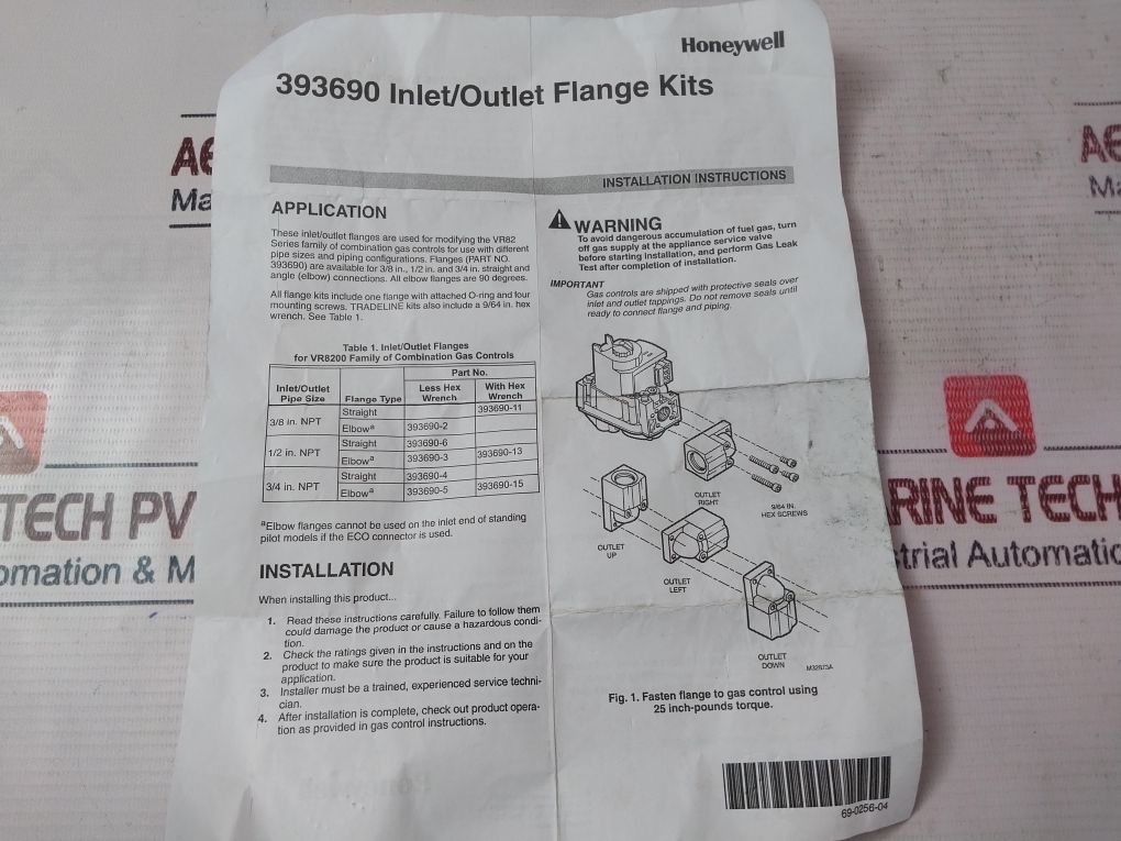 Honeywell 393690-14 Inlet/Outlet Flange Kit