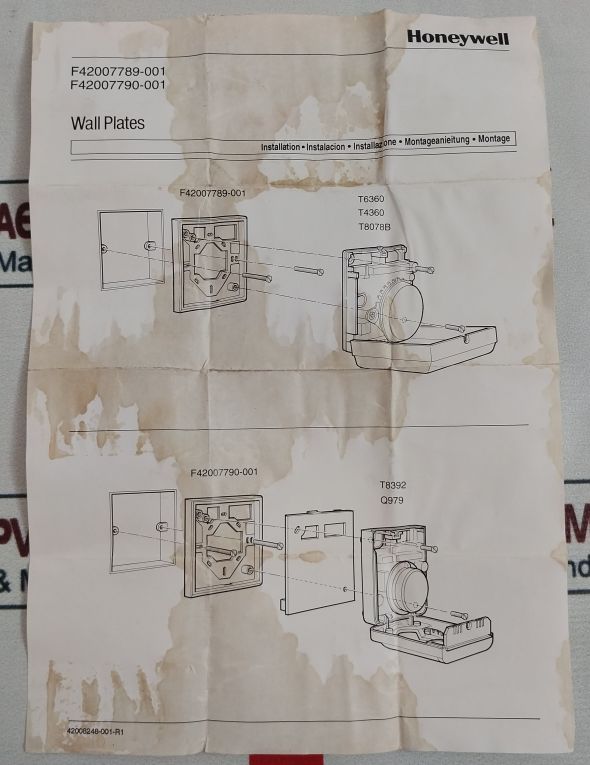 Honeywell 42007789-001 Wall Plates For Temperature Controller